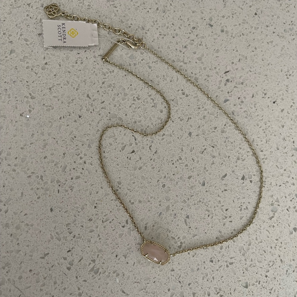 Kendra Scott Elisa Necklace Rose Quartz NWT - Picture 6 of 8
